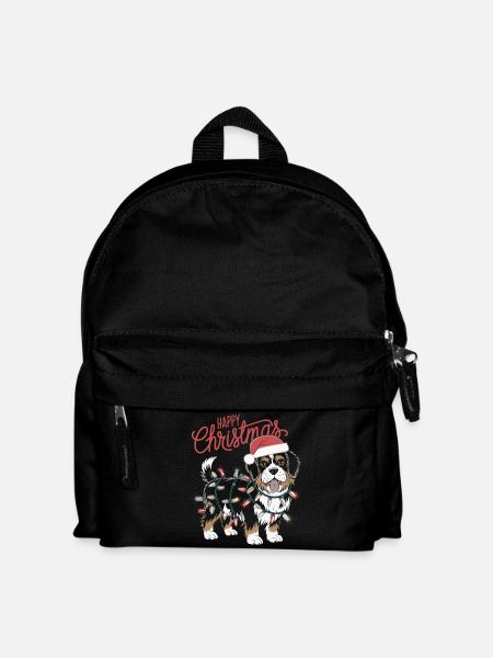Frohe Weihnachten HUND - Kinder Rucksack - Schwarz