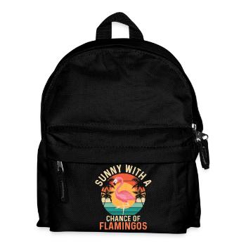 Sunny With A Chance Of Flamingos Cute Pink Bird - Kids' Backpack - black - Front
