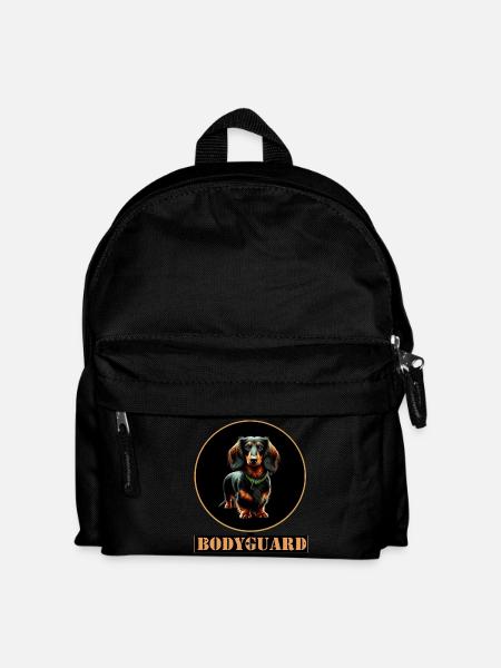Bodyguard Dachshund Long-haired Dachshund - Kids' Backpack - black