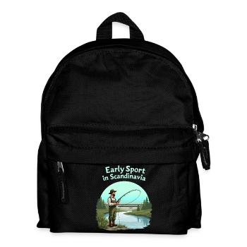 Angeln in Skandinavien - Kinder Rucksack - Schwarz - Vorne