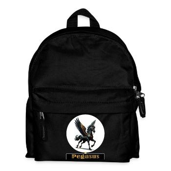 Pegasus mit schwarzen Flügeln - Kinder Rucksack - Schwarz - Vorne