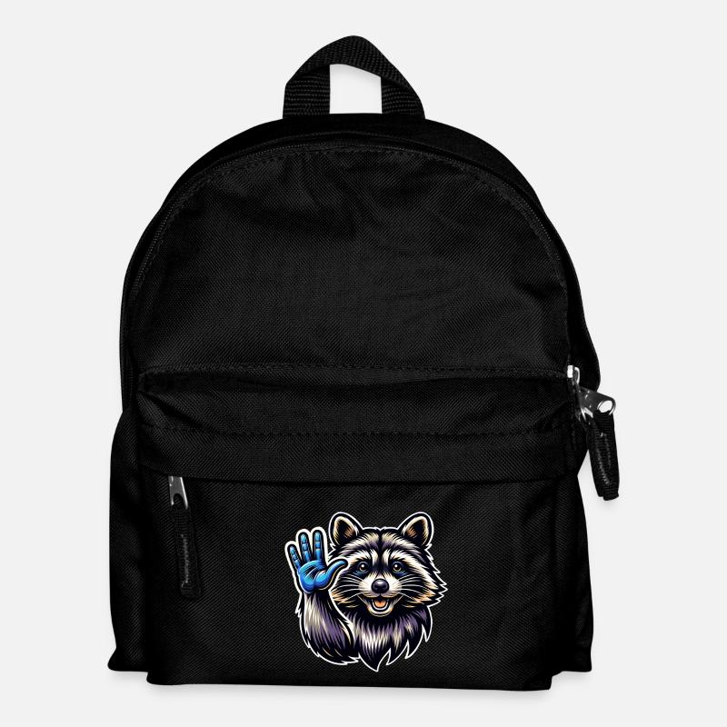 Waschbär - Kinder Rucksack - Schwarz