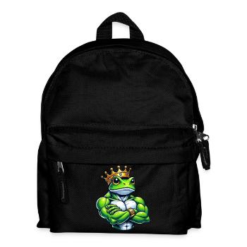 Muscular Frog Prince Fitness Workout Training - Kids' Backpack - black - Front