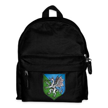 Wappen weißer Drache - Kinder Rucksack - Schwarz - Vorne
