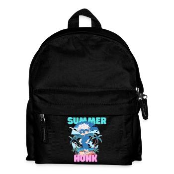 Sommer Vibes See Natur Flora Kunst Blumen Meer - Kinder Rucksack - Schwarz - Vorne