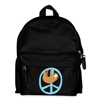 Faultier Peacezeichen - Kinder Rucksack - Schwarz - Vorne