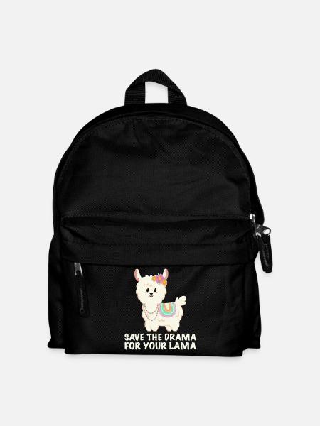 Save the drama for your lama - Kinder Rucksack - Schwarz