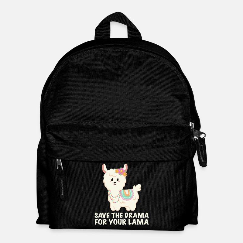 Save the drama for your lama - Kinder Rucksack - Schwarz