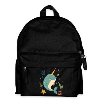 Narwal im Meer – Das Einhorn der Ozeane - Kinder Rucksack - Schwarz - Vorne