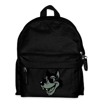 Wolf Comic - Kinder Rucksack - Schwarz - Vorne