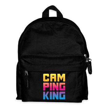 Camping King King Camper Chef Funny Sayings Fun - Kids' Backpack - black - Front