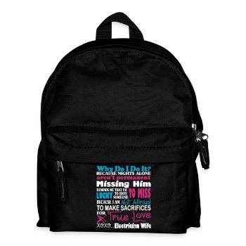 Sacrifices For True Love Electrician Wife - Kids' Backpack - black - Front