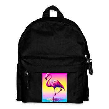 Flamingo - Kinder Rucksack - Schwarz - Vorne