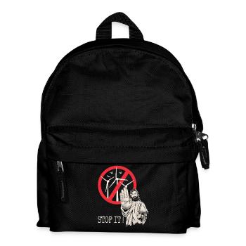 Jesus says stop to wind power - Kids' Backpack - black - Front