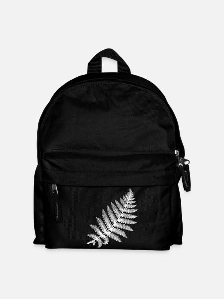 Feuille de fougère en silhouette blanche - Sac à dos Enfant - noir