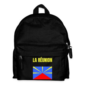 T-shirt drapeau La Réunion volcan - Sac à dos Enfant - noir - Devant