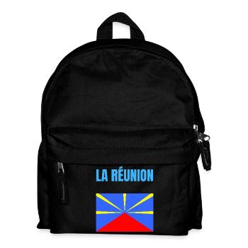 T-shirt drapeau La Réunion volcan - Sac à dos Enfant - noir - Devant