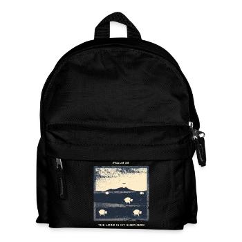 Psalm 23 The Lord Is My Shepherd Hirte Schafe - Kinder Rucksack - Schwarz - Vorne