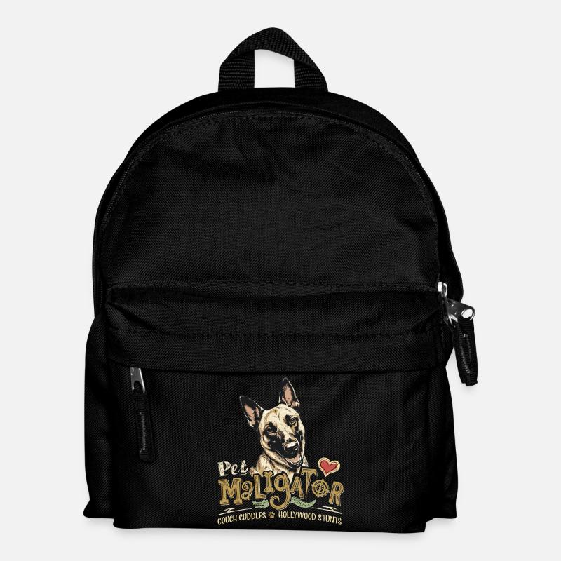 Haustier Maligator Belgischer Malinois-Trickhund - Kinder Rucksack - Schwarz