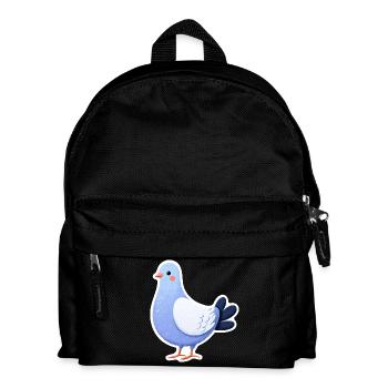 Blue Dove Aufkleber-Illustration - Kinder Rucksack - Schwarz - Vorne
