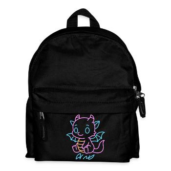 Neon Rainboat Dragon in Neon Lines - Kids' Backpack - black - Front