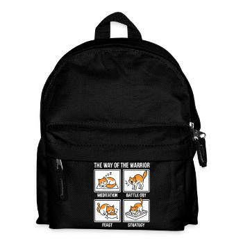 Funny Cat The Way of the Warrior Samurai Orange - Kids' Backpack - black - Front