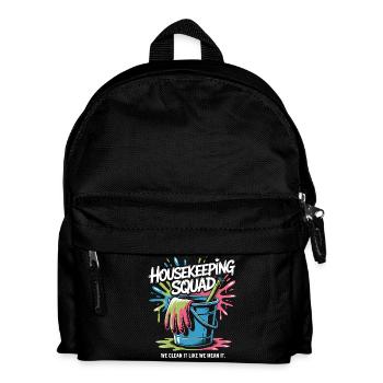 Lustiges Putzen Design - Kinder Rucksack - Schwarz - Vorne