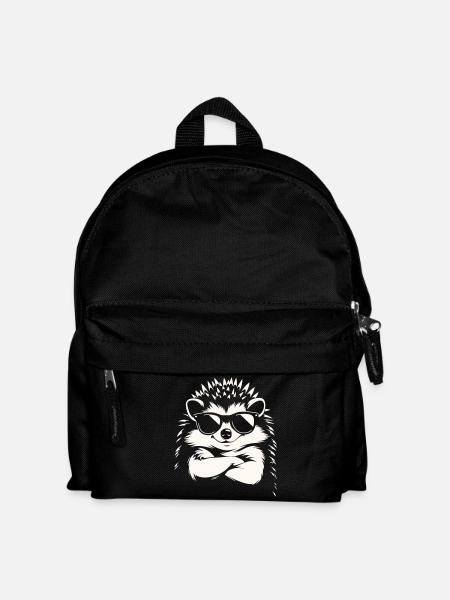 Cooler Igel mit Sonnenbrille | Lustiges Tier Motiv - Kinder Rucksack - Schwarz