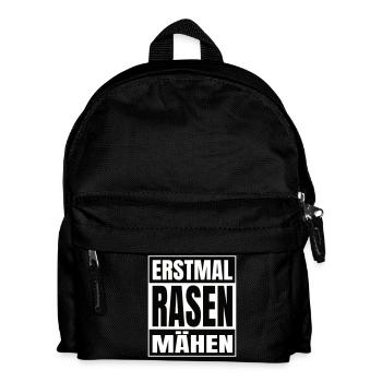 Erstmal Rasen mähen - Kinder Rucksack - Schwarz - Vorne