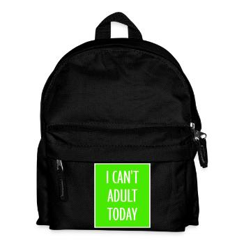 Je ne peux pas parler d’adulte aujourd’hui Drôle de Dicton-Adulte Logo - Sac à dos Enfant - noir - Devant