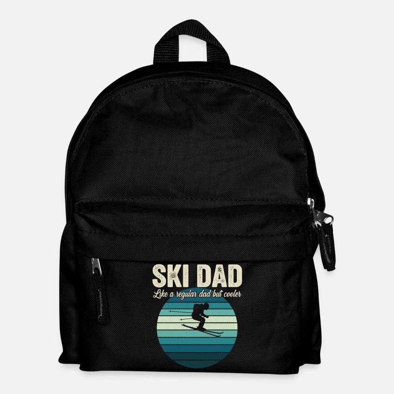 Lustiger Ski-Vater-Skifahrer - Kinder Rucksack - Schwarz