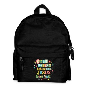 Jesus loves you positive message - Kids' Backpack - black - Front