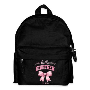 Hallo, achtzehn 18 Jahre alt, ist 2008 Geburtstagsknoten - Kinder Rucksack - Schwarz - Vorne