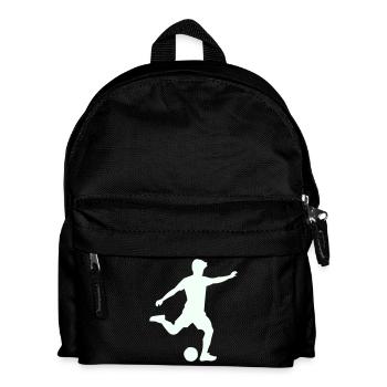 Kicker-Silhouette im Sprung - Kinder Rucksack - Schwarz - Vorne
