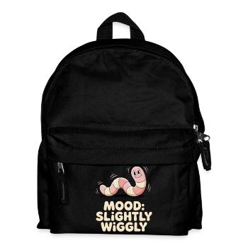 Leicht wackelig | Wurm Stimmung - Kinder Rucksack - Schwarz - Vorne