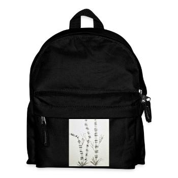 Dessin en bambou à l’encre - Sac à dos Enfant - noir - Devant