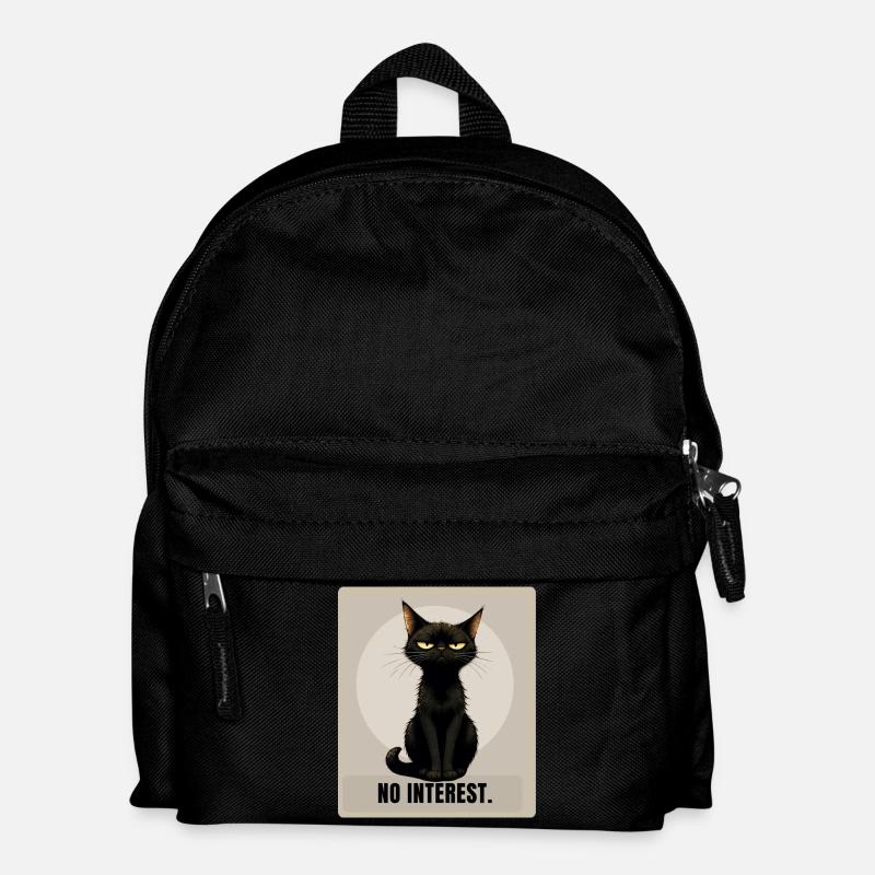 No Interest. – Sarcastic Black Cat Design - Kids' Backpack - black