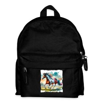 Paint Horse Geschenk Pferd - Kinder Rucksack - Schwarz - Vorne