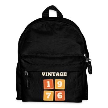 Vintage 1976 Retro Jahrgang 50. Geburtstag Geschen - Kinder Rucksack - Schwarz - Vorne