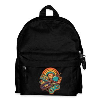 80er 90er Retro Technik Nostalgie Gamer - Kinder Rucksack - Schwarz - Vorne