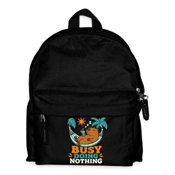 Busy Doing Nothing Capybara - Kids' Backpack - black - Front