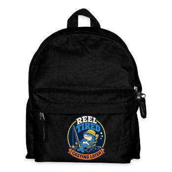Reel Tired – Fishing Later - Kids' Backpack - black - Front