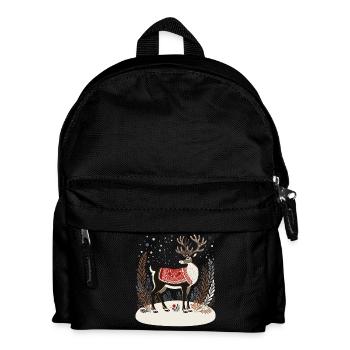Rentier-Shirt, Boho-Weihnachts-Shirt - Kinder Rucksack - Schwarz - Vorne