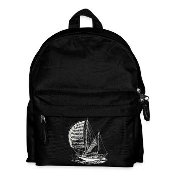 Segelboot Segeln Segler Meer Nautik Vintage Motiv - Kinder Rucksack - Schwarz - Vorne