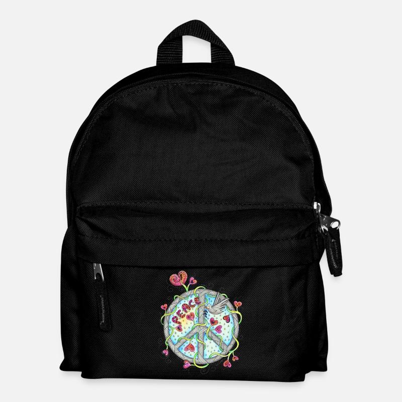 Peace - Kinder Rucksack - Schwarz