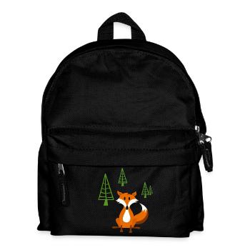 Schlauer Fuchs - Kinder Rucksack - Schwarz - Vorne