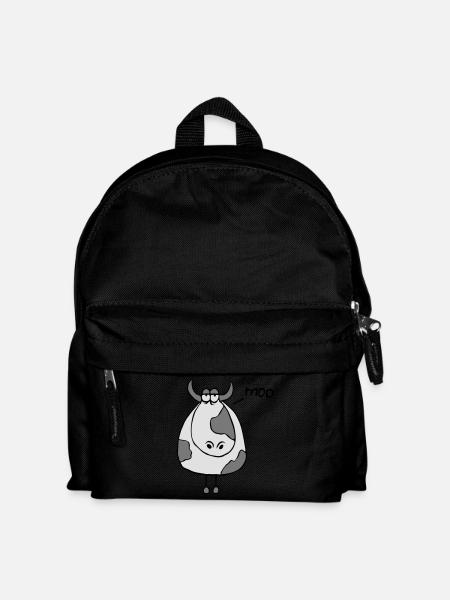 Lustige Muh Kuh Moo Comic Cartoon Rindvieh Muhend - Kinder Rucksack - Schwarz