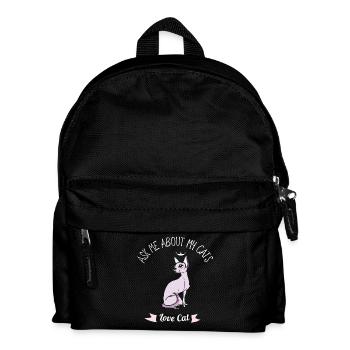 Katze miez rosa frag mich niedlich hipp zeichnung - Kinder Rucksack - Schwarz - Vorne