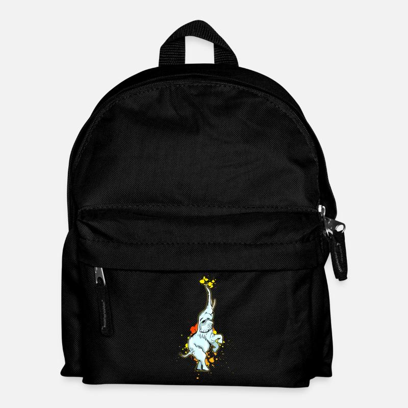 elefant klecks Zirkus Kunststück Balance künstler - Kinder Rucksack - Schwarz
