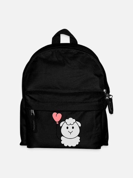 Sheep with heart balloon - Kids' Backpack - black